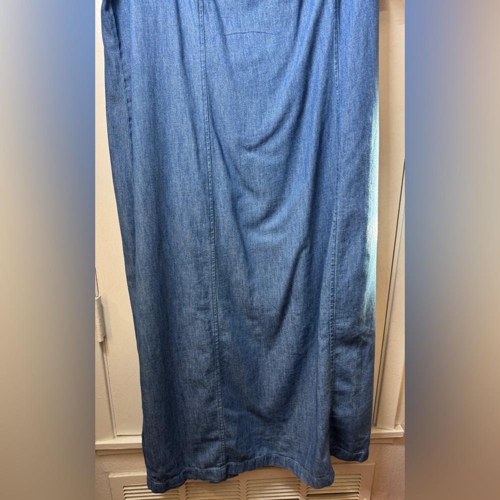 NWT Old Navy Denim Blue Chambray Square Neck 100% Cotton Midi Dress Size XXL - Picture 5 of 12